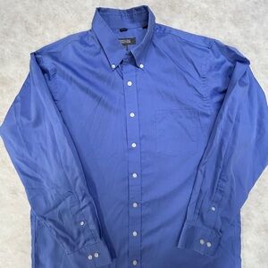 Kenneth Cole‎ Royal Blue Dress Shirt Distressed cuffs and collar Men’s Large
